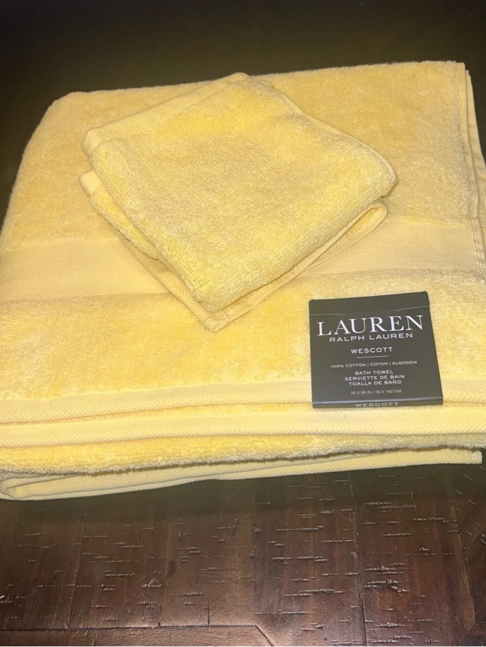 Lauren Ralph Lauren Wescott Canary Yellow 4 Piece Bath Towel Set